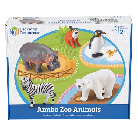 Jumbo Zoo Animals, 5 Pieces